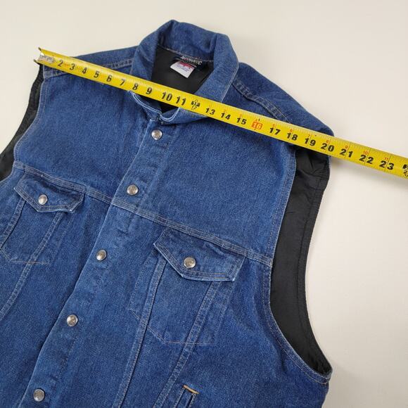 Vintage Authentic NRA Gear Made in USA Denim Concealed Weapon Snap Vest Mens XL - Picture 4 of 7